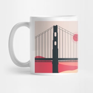 The bridge - sans francisco Golden gate sunshine vector illustration Mug